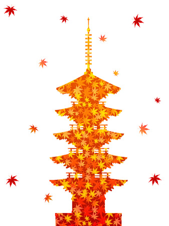 Maple autumn leaves Japanのイラスト素材