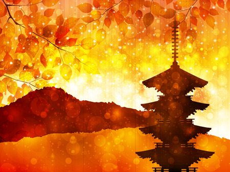 Maple autumn leaves Japanのイラスト素材