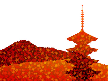 Maple autumn leaves Japanのイラスト素材