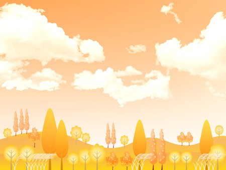 Maple foliage landscapeのイラスト素材