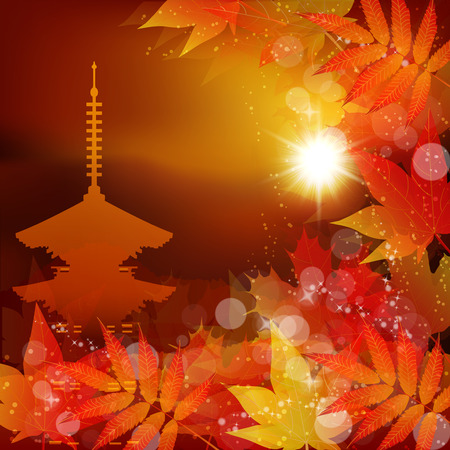 Maple Kyoto backgroundのイラスト素材