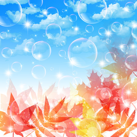  Maple autumn leaves backgroundのイラスト素材
