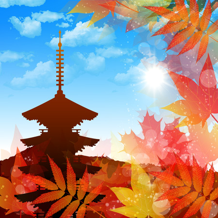 Maple Kyoto backgroundのイラスト素材
