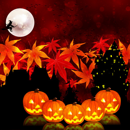  Halloween maple backgroundのイラスト素材