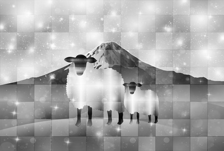 Fuji New Year s greeting card backgroundのイラスト素材