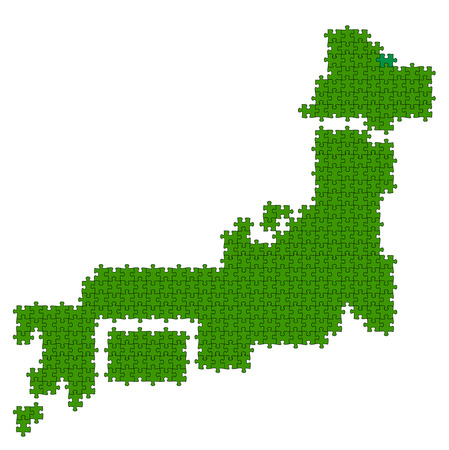  Japan map puzzleのイラスト素材