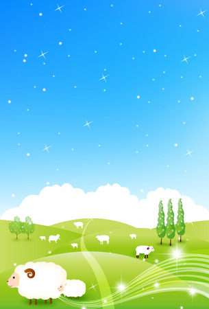  Sheep greeting cards backgroundのイラスト素材