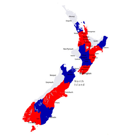 New Zealand map countriesのイラスト素材