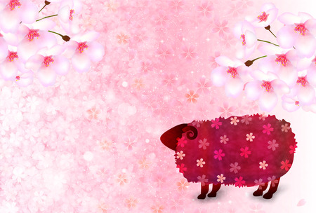 Sheep greeting cards backgroundのイラスト素材