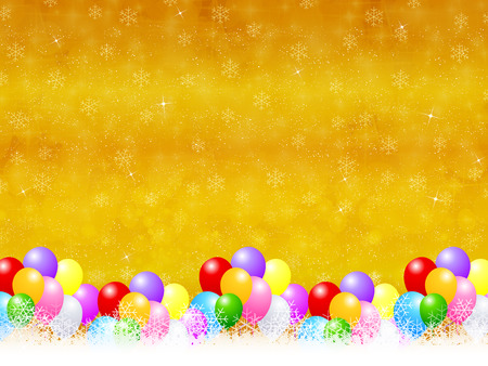 Balloons snow backgroundのイラスト素材