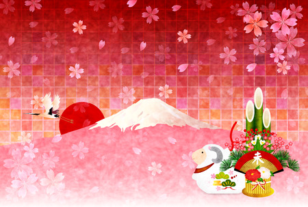 Sheep greeting cards backgroundのイラスト素材