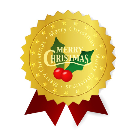 Christmas medal frameのイラスト素材