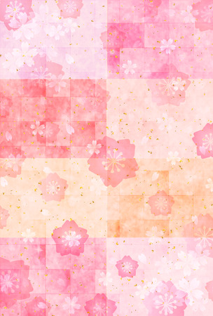 Cherry Japanese paper greeting cardsのイラスト素材