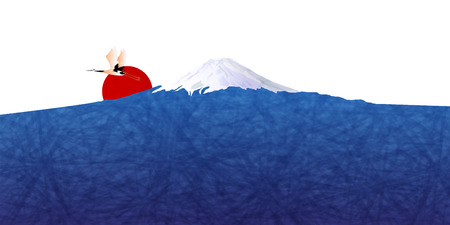 Fuji sunrise backgroundのイラスト素材