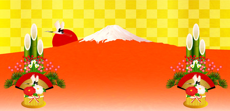 Fuji Kadomatsu backgroundのイラスト素材