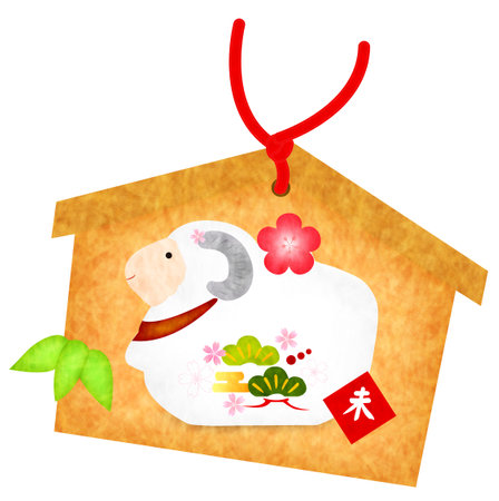 Sheep Ema New Year \ 's cardのイラスト素材