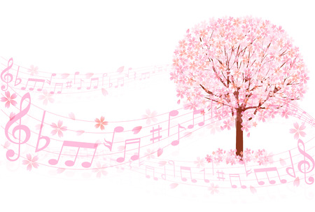 Cherry note backgroundのイラスト素材