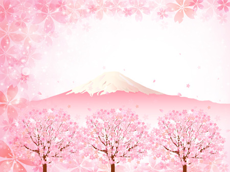 Fuji cherry backgroundのイラスト素材