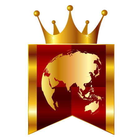 Crown world map frameのイラスト素材