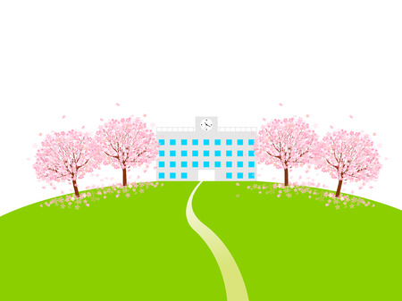 Cherry school backgroundのイラスト素材