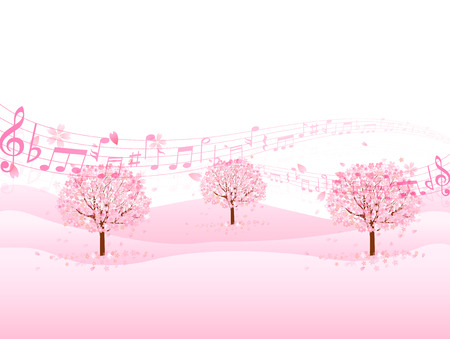 Cherry note backgroundのイラスト素材