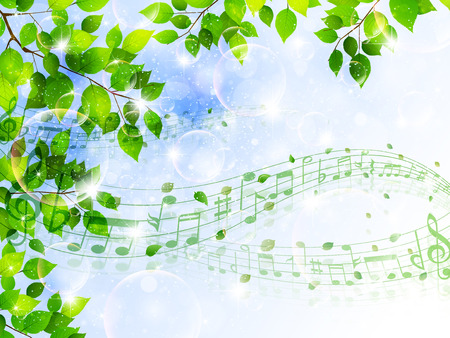 Leaf note backgroundのイラスト素材
