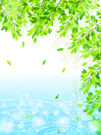 Leaf fresh green backgroundのイラスト素材