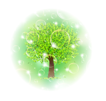 Leaf fresh green backgroundのイラスト素材