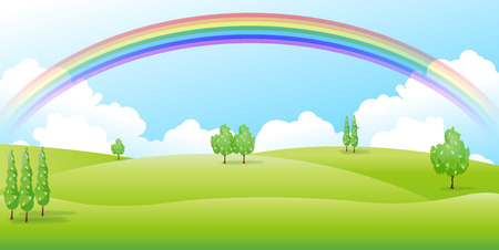 Grassland landscape backgroundのイラスト素材