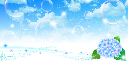 Hydrangea note backgroundのイラスト素材