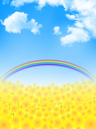 Sunflower sky backgroundのイラスト素材