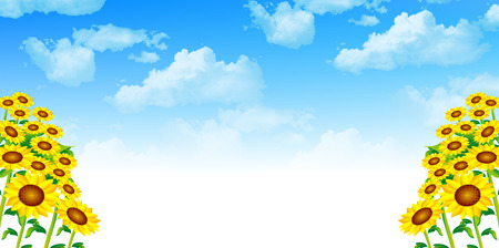 Sunflower sky backgroundのイラスト素材
