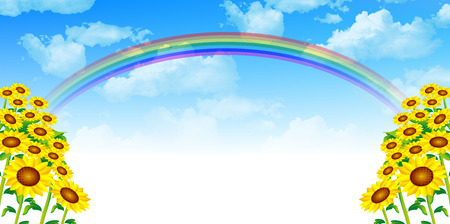 Sunflower sky backgroundのイラスト素材