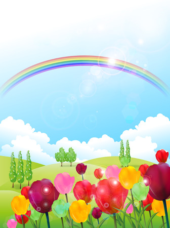 Tulip flower backgroundのイラスト素材