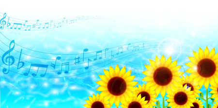 Sunflower Sea noteのイラスト素材