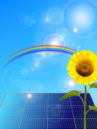 Solar Sunflower backgroundのイラスト素材