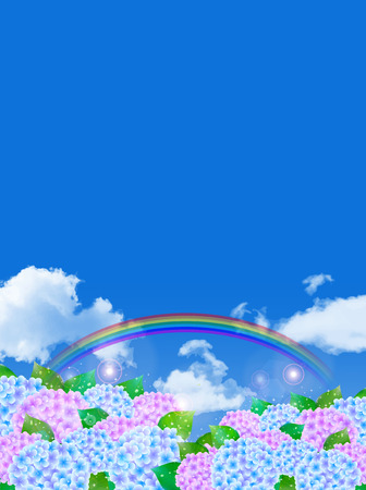 Hydrangea rainy season backgroundのイラスト素材