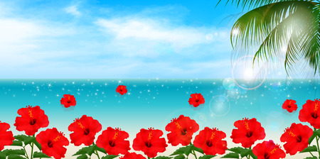 Sea palm backgroundのイラスト素材