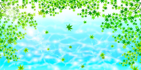 Leaf pond backgroundのイラスト素材