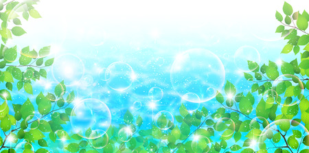 Leaf pond backgroundのイラスト素材