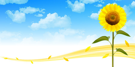 Sunflower sky backgroundのイラスト素材