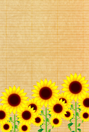 Sunflower summer greeting backgroundのイラスト素材