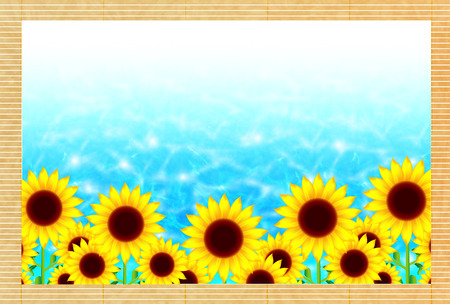 Sunflower summer greeting backgroundのイラスト素材