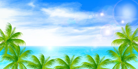 Sea palm backgroundのイラスト素材