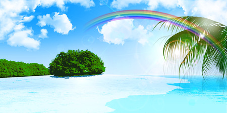Sea palm backgroundのイラスト素材