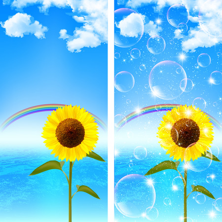 Sunflower Sea backgroundのイラスト素材