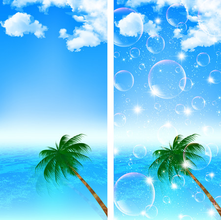 Sea palm backgroundのイラスト素材