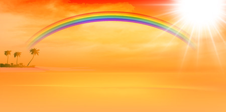 Sea sunset backgroundのイラスト素材