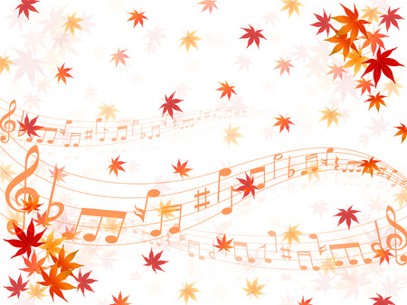 Maple autumn leaves noteのイラスト素材