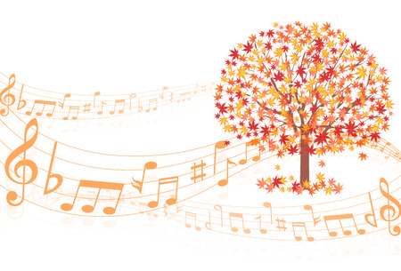 Maple autumn leaves noteのイラスト素材